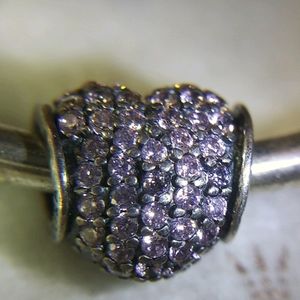 Pandora Pave Heart Pink Crystal Charm